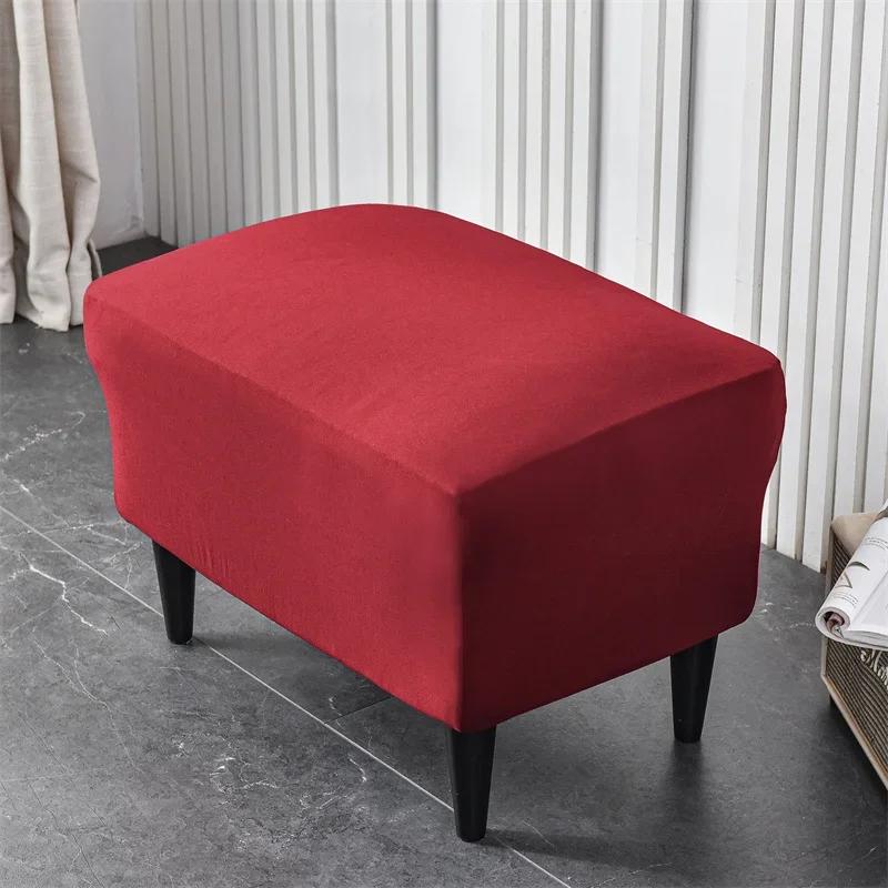 Cover Elastic Rectangle Stool Cover Sets All-Inclusive Footstool Furniture Guard Cover Sofa Furniture Footrest Slipcovers Velvet Ottoman