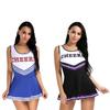 Cheerleader Fancy Dress Outfit Uniform Cosplay Costume With Pom Poms School High