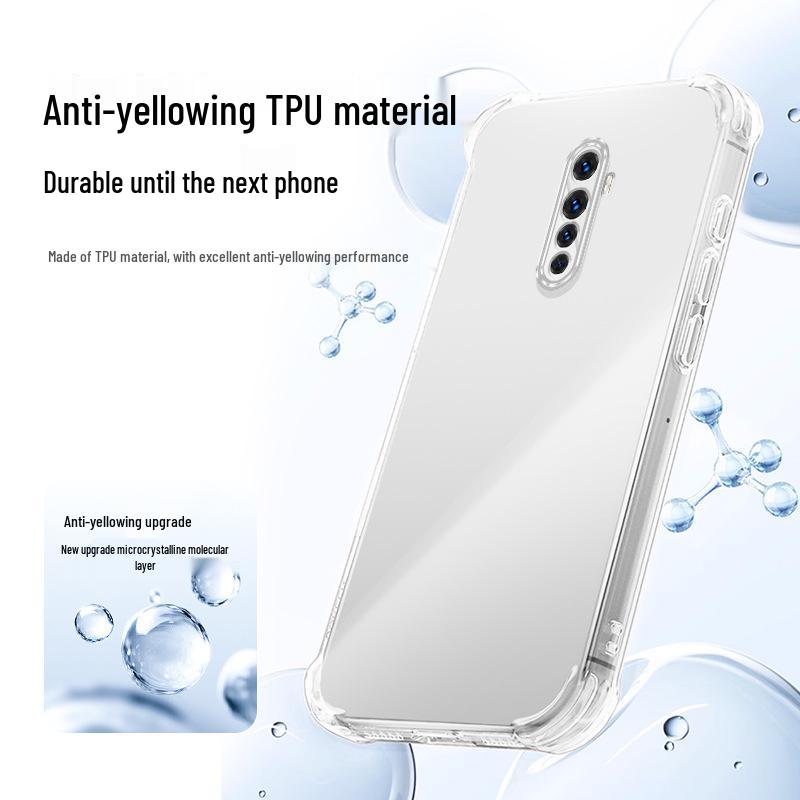 Совместимо с OPPO Reno Ace и Realme X2 Pro: Прозрачный ТПУ чехол для телефона с подушкой безопасности от падения