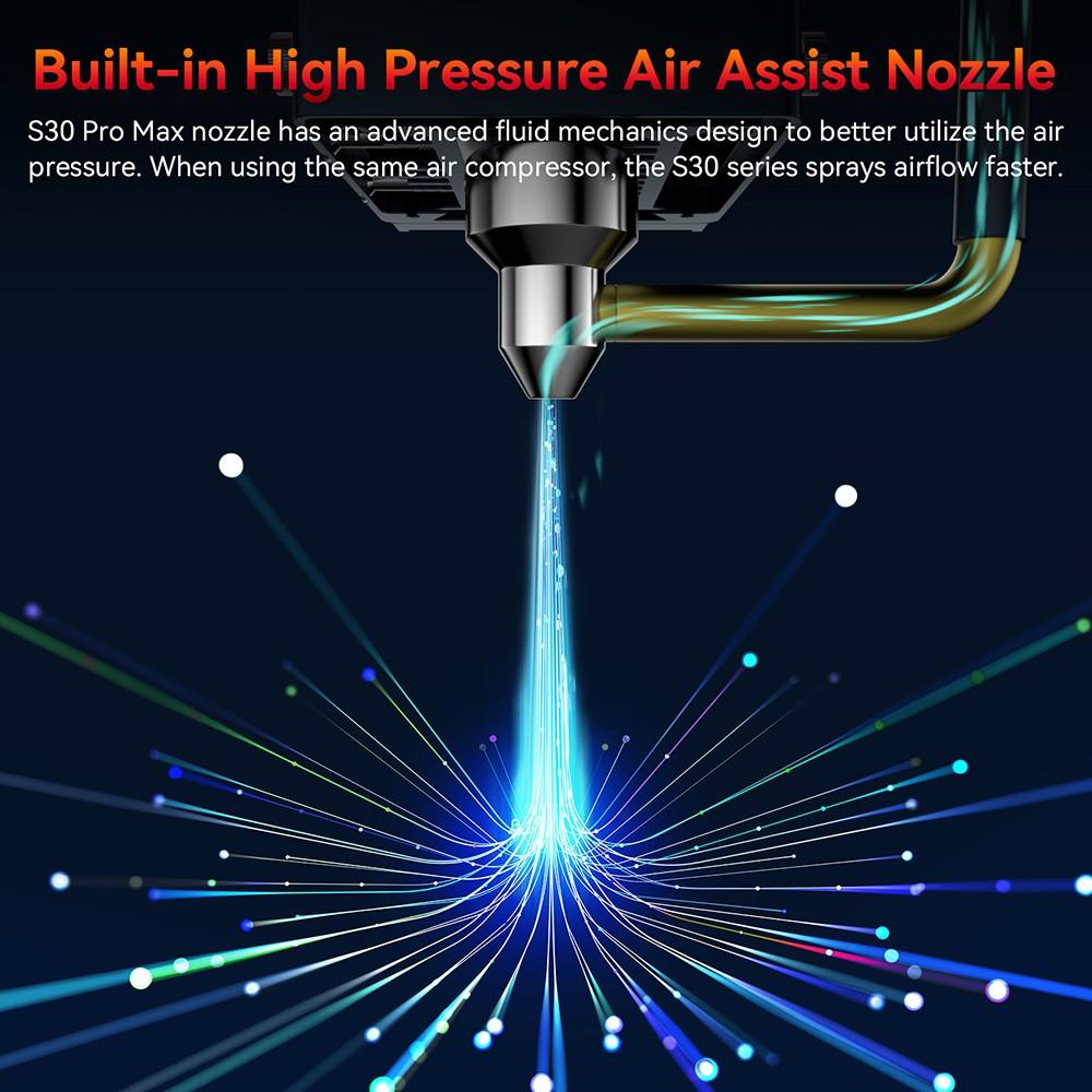 SCULPFUN S30 Pro Max, 20 Вт, лазерный гравер, автоматическая подача воздуха, 32-битная материнская плата с лазерным фокусом 0,08x0,1 мм, 410x400