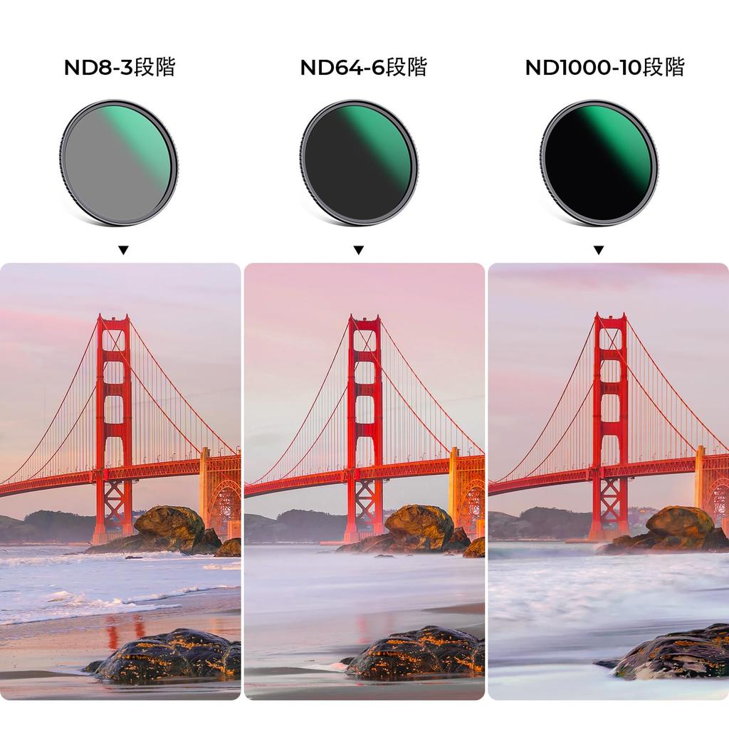 Concept 82mm ND Filter Set Attenuation Adjustment Neutral Density Filter AGC Optical Glass Low Reflectance 24 Layer Nano Coating Thin Frame Water