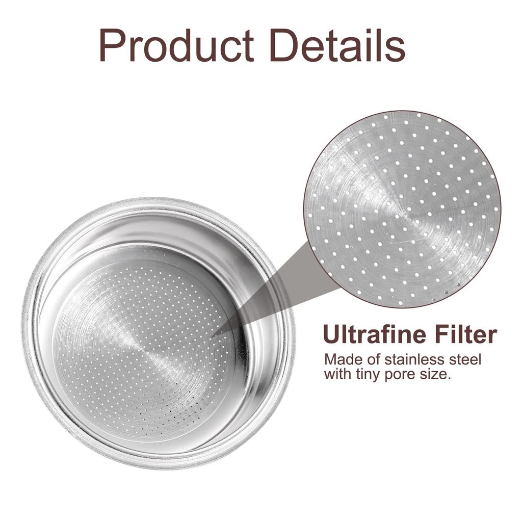 Uxcell 1 шт. 51 мм Корзина для кофейного фильтра, 1 чашка Нержавеющая сталь Многоразовая Корзина-чаша для эспрессо-кофемашины Замена