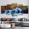 5 Pieces Natural Waterfall Forest Posters And Prints Landscape Canvas Painting Modern Wall Art for Living Room Home Decor