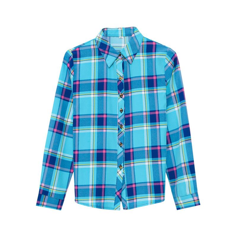 Клетчатая рубашка для женщин, сто женщин, топы, свободная ретро рубашка с длинным рукавом с гонконгским вкусом
