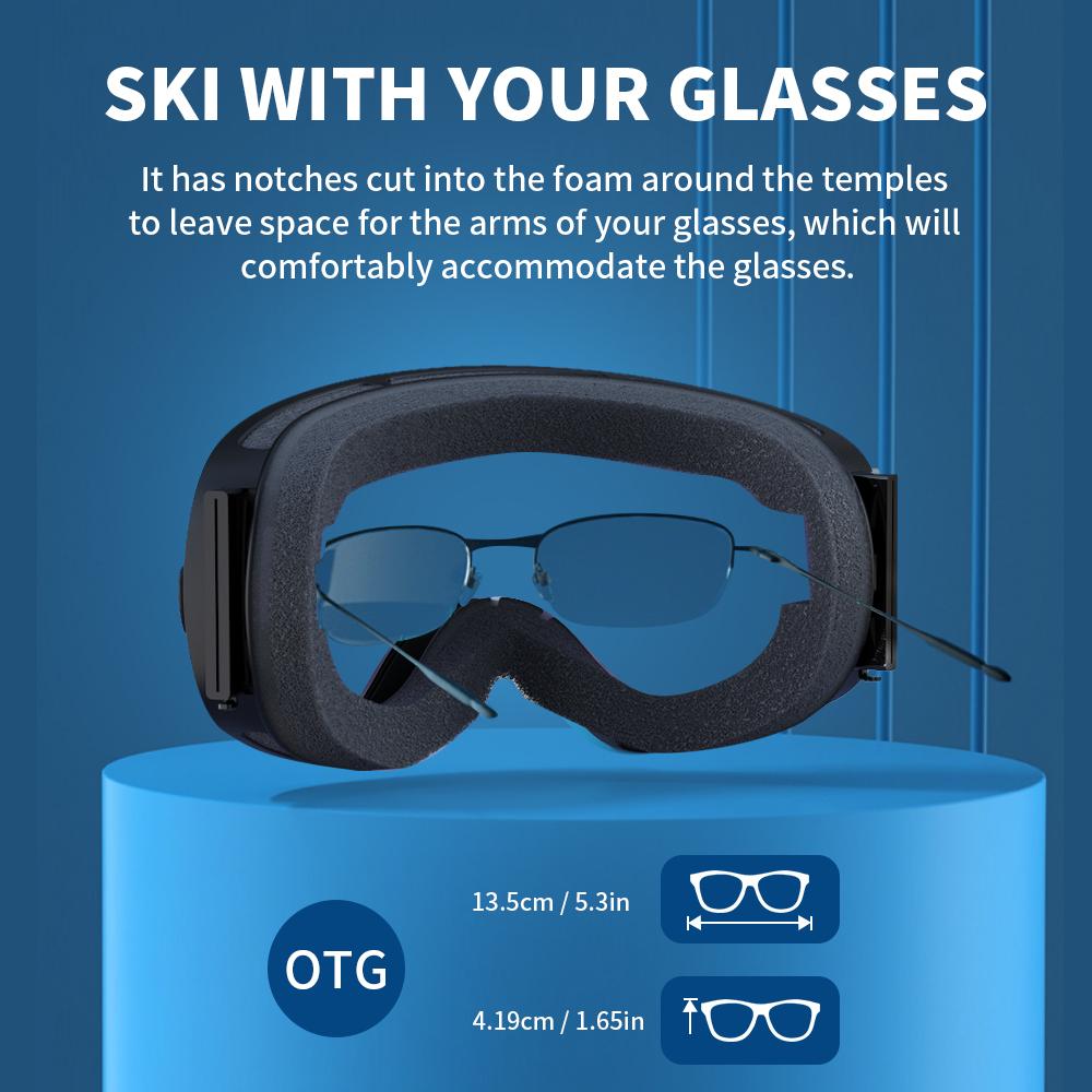 Ski Goggles Pro 100% UV400 Protection Anti Fog Interchangeable Lens Skiing Glasses Snowboard Snow Goggles for Men Women Natfire 7