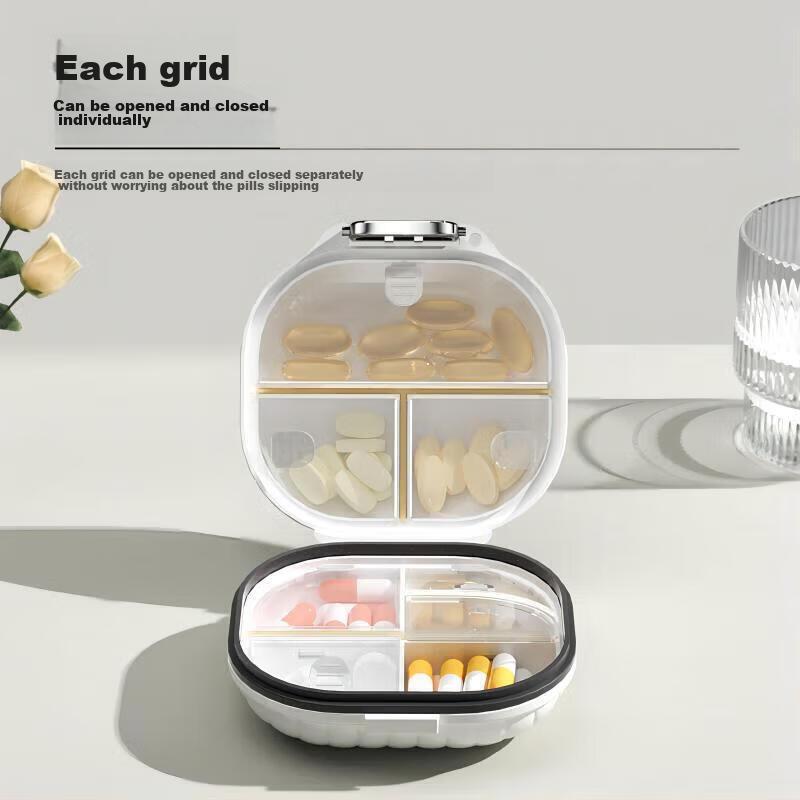 Baicaoyuan Portable Pill Organizer, Weekly Pill Box, Seven-Day Travel Pill Dispenser, Personal Organizer, Sealed Moisture-Proof Large Capacity