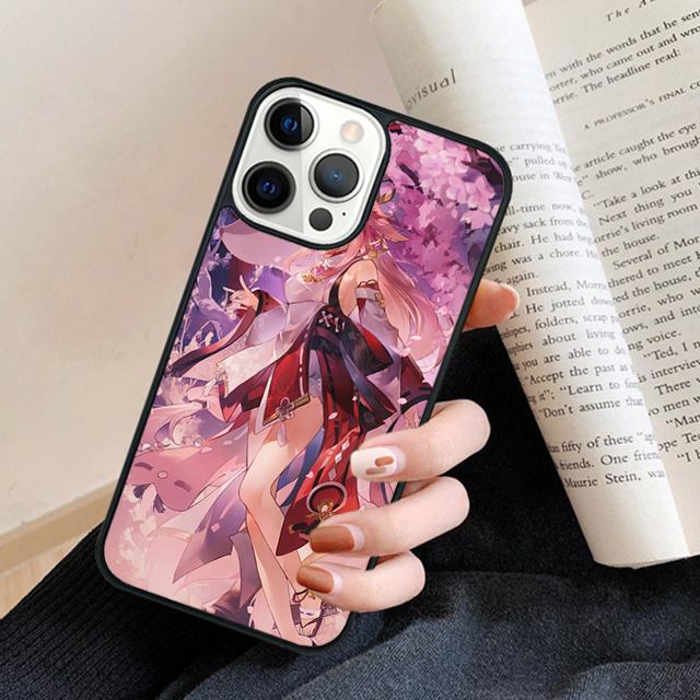 Чехол для телефона Genshin Impact Яэ Мико Для iPhone 17 Air 16 15 14 plus 12 13 pro max coque Оболочка Fundas