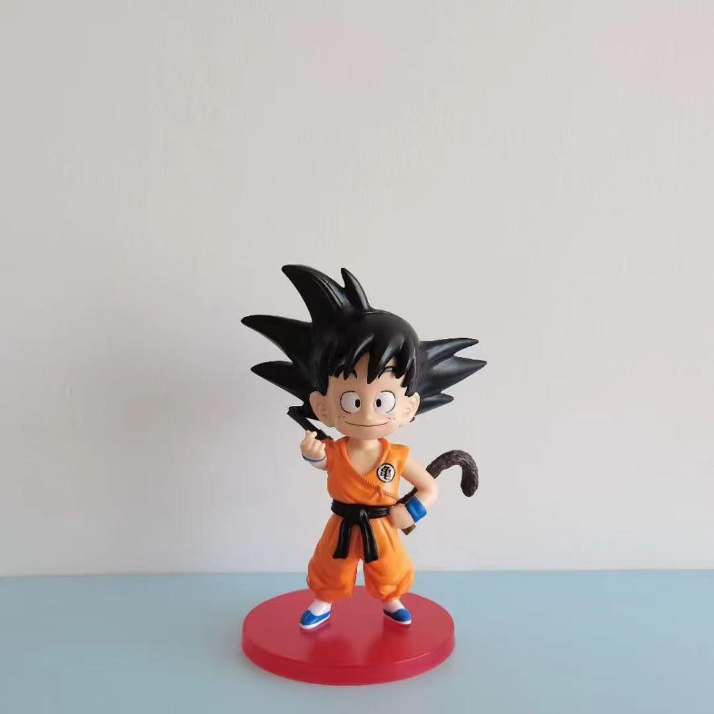 Аниме Dragon Ball Детство Синее Пальто Гоку Коллекционная Модель Украшение для Торта Статуэтка в Машину Детская Игрушка Кукла Рождественский Подарок