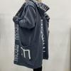 New Cardigan Women Medium Long Sweater Coat Letter Hooded Knitted Women