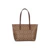 Coach City Zip Tote 30 Vintage Print Zipper Closure Canvas With Leather Tote Bag Shopping Bag Handheld Shoulder Bag Large Women Tote 58292-IMBDX