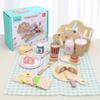 Picnic Basket Hand-held Basket Pretend Play Toys Children's Wooden Simulation Tableware Set Girls' Toys Desserts and Cakes
