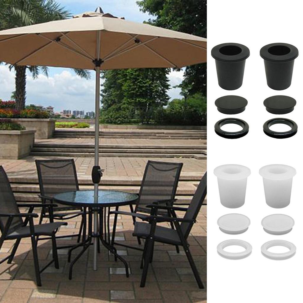 Outdoor Table Umbrella Hole Ring 6 Pieces Patio Table Umbrella Hole Plug Fits 2-2.5in Desk Hole Replacement Parts For Parasols