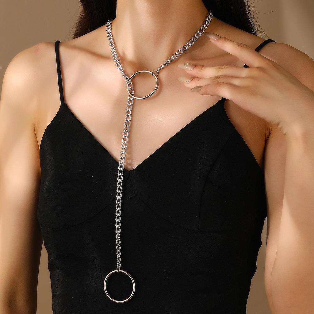 Унисекс панк металлическая цепь Y-образное ожерелье: Ретро, модный, универсальный для пар