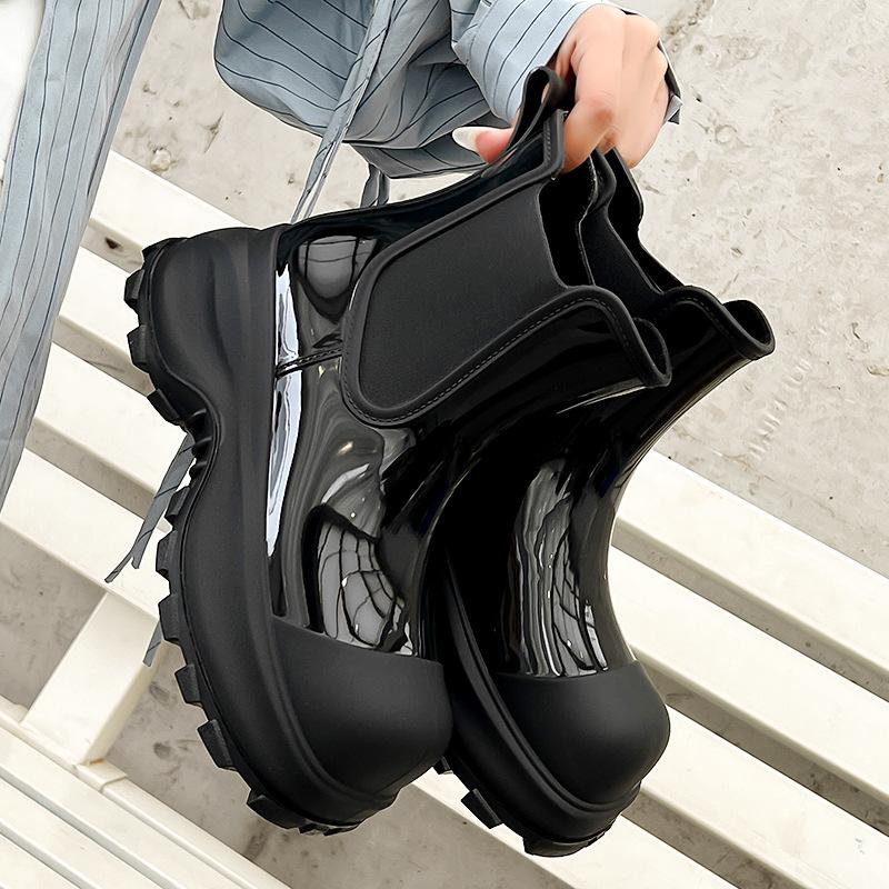 Fashion Rain Shoes Women's Thick-soled New Rain Boots Work Wear Non-slip Short Rubber Shoes Women's Adult Water Shoes