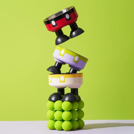 Приподнятые миски для кошек Миска для домашних животных из нержавеющей стали с нескользящим основанием Съемный питомец