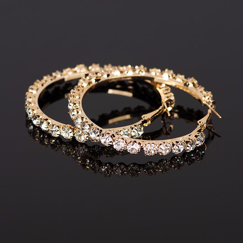 Elegant Ladies Crystal Rhinestone Earrings Women Hoop Earrings Fashion Jewelry Earrings For Women AVE