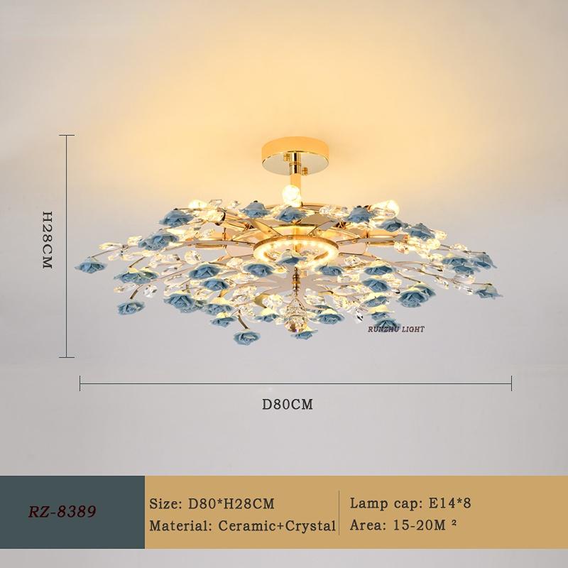 Стильный садовый подвесной светильник, романтический светильник для спальни, теплый потолочный светильник для комнаты, модный подвесной светильник с розой, хрустальный светильник