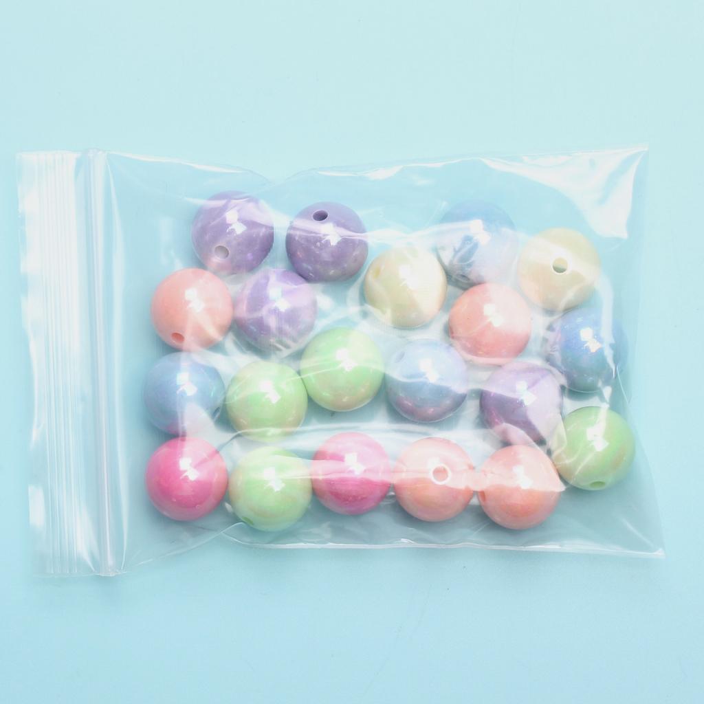 Unisex Fashion 20pcs 4mm Acrylic Bracelet Earring Accessories Jewelry Making Handmade Materials Fashion AB Magic Color DIY Round Loose Beads