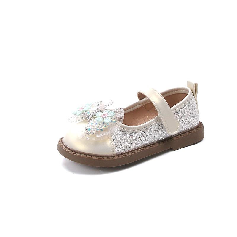 Кожаные туфли для маленьких девочек, новые осенние блестящие детские туфли для принцесс, милые модные детские повседневные элегантные туфли с бантом на плоской подошве, мягкие