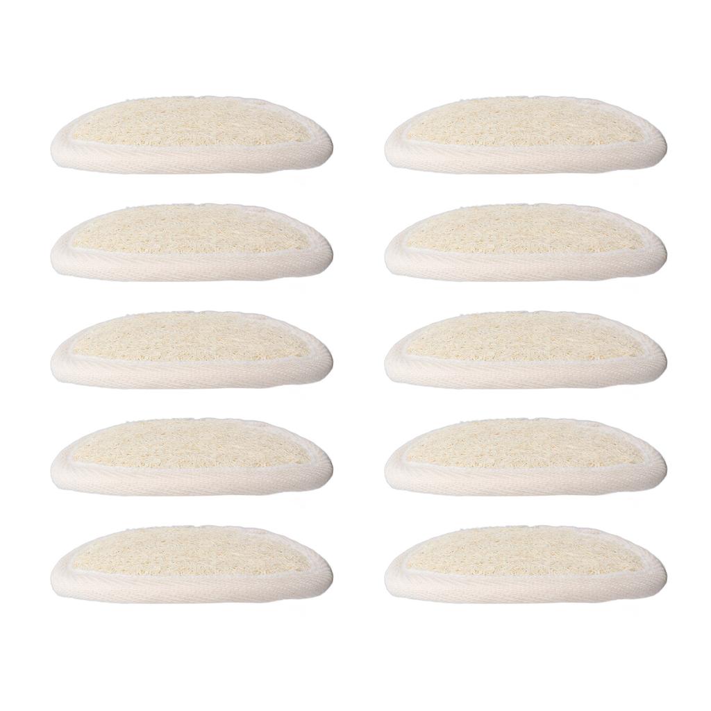 10 шт. отшелушивающих дисков для лица из люфы круглой формы, многоразовые, мягко очищающие, для снятия макияжа, умывания лица