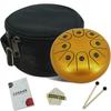 Golden Colour Steel Tongue Drum 6 Inch Handpan Percussion Tank Drum Kit With Note Stickers Free Sticks Gig Bag SongBook