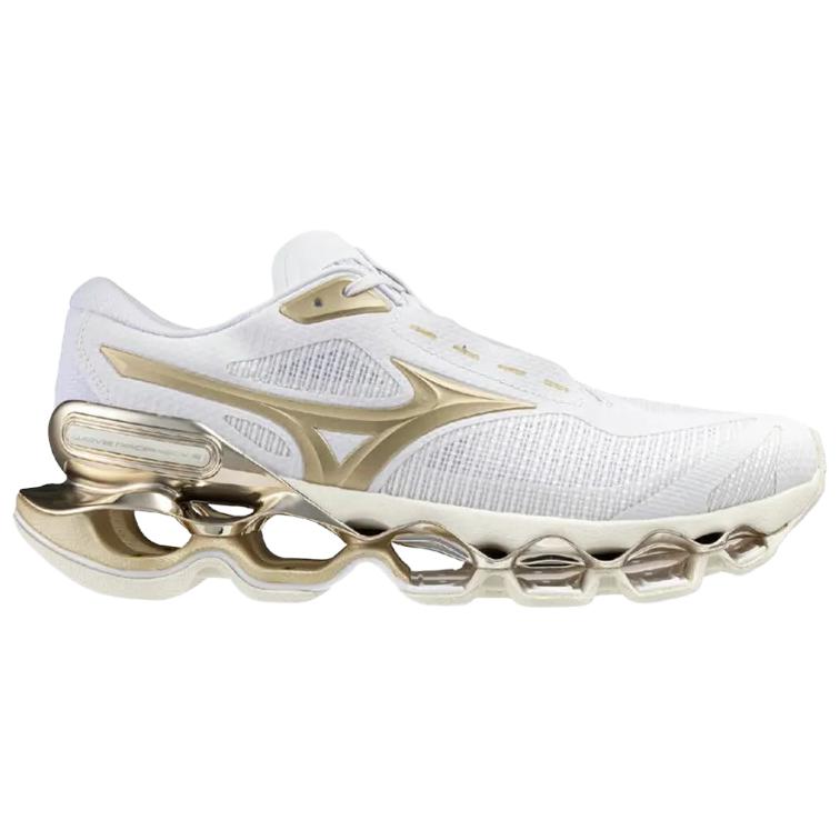 Mizuno Кроссовки для бега Wave Prophecy 15 Унисекс Белый Золотой J1GC265036