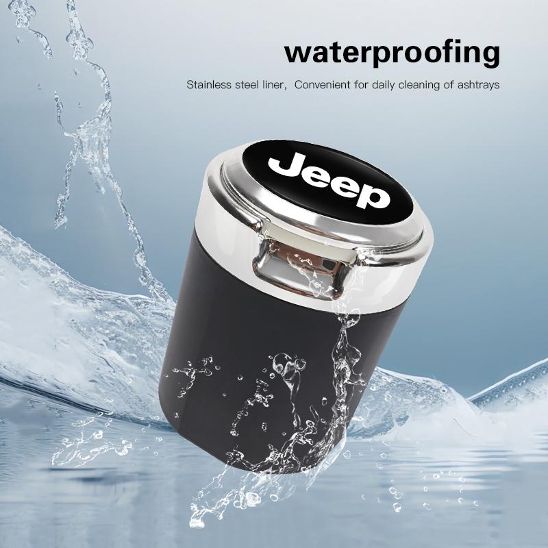 Подстаканники Автомобильная пепельница для сигарет Светодиодная подсветка чашки Портативная пепельница для сигар Для Jeep Grand Cherokee Wrangler JK Gladiator Compass Re