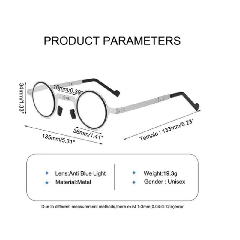 Folding Reading Glasses Blocking Anti Blue Light Glasses Reader Glasses Metal Eyeglasses
