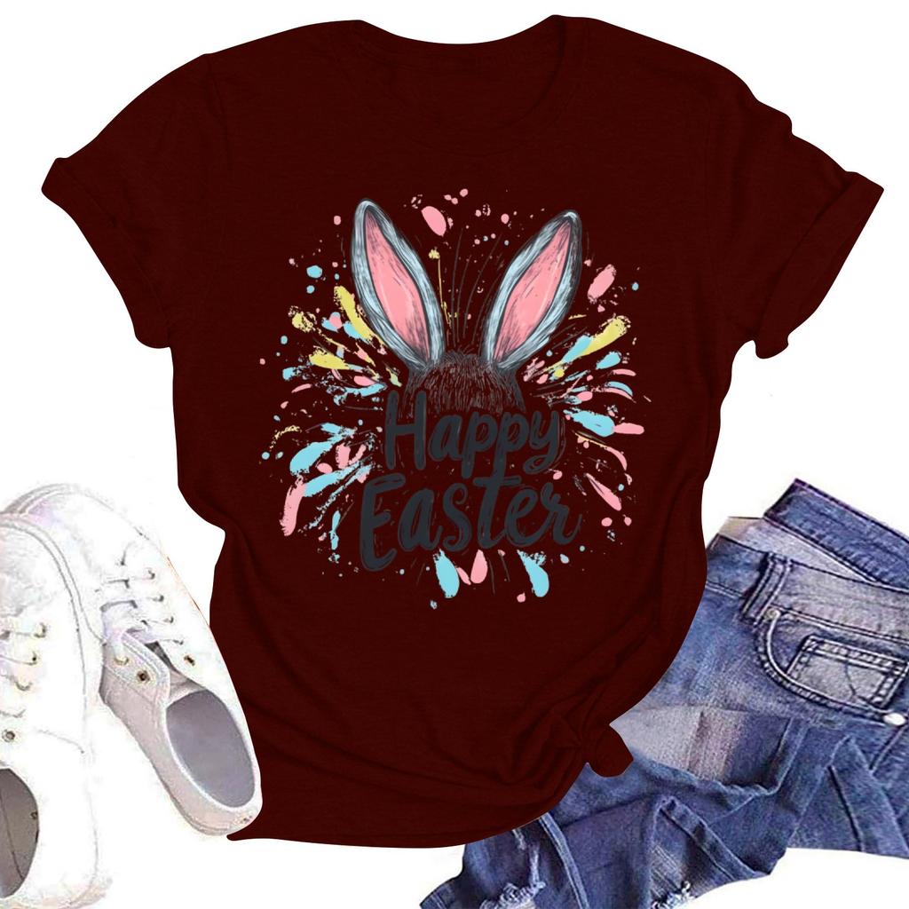 Женская повседневная свободная футболка с принтом, круглый вырез, пуловер, короткий рукав, топ