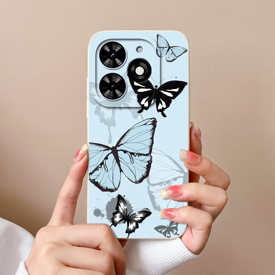 Для Tecno Spark Go 2024 Чехол Модный Кокосовое Дерево Жидкий Силикон Мягкий ТПУ Ударопрочный Чехол для Телефона Для TecnoSpark Go 2024 Funda