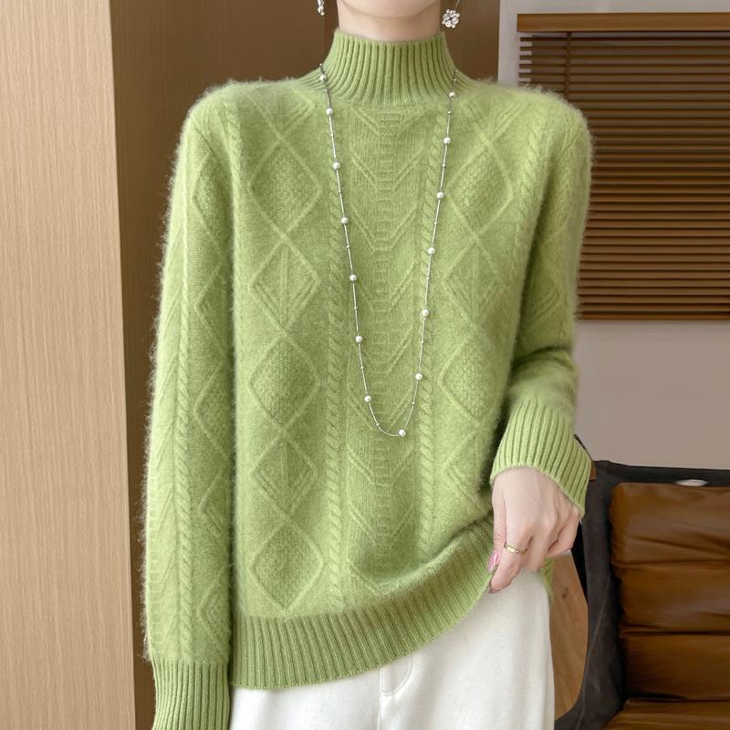Women Sweater 100% Wool MODERN NEW SAGA Turtleneck Knit Pullover Thick Winter Jumpers Female Knit Tops