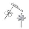 Silvere Glam European And American Style Cool Cross Pure Silver S925 Moissanite Stud Earrings, A Niche And Trendy Starlight Earrings