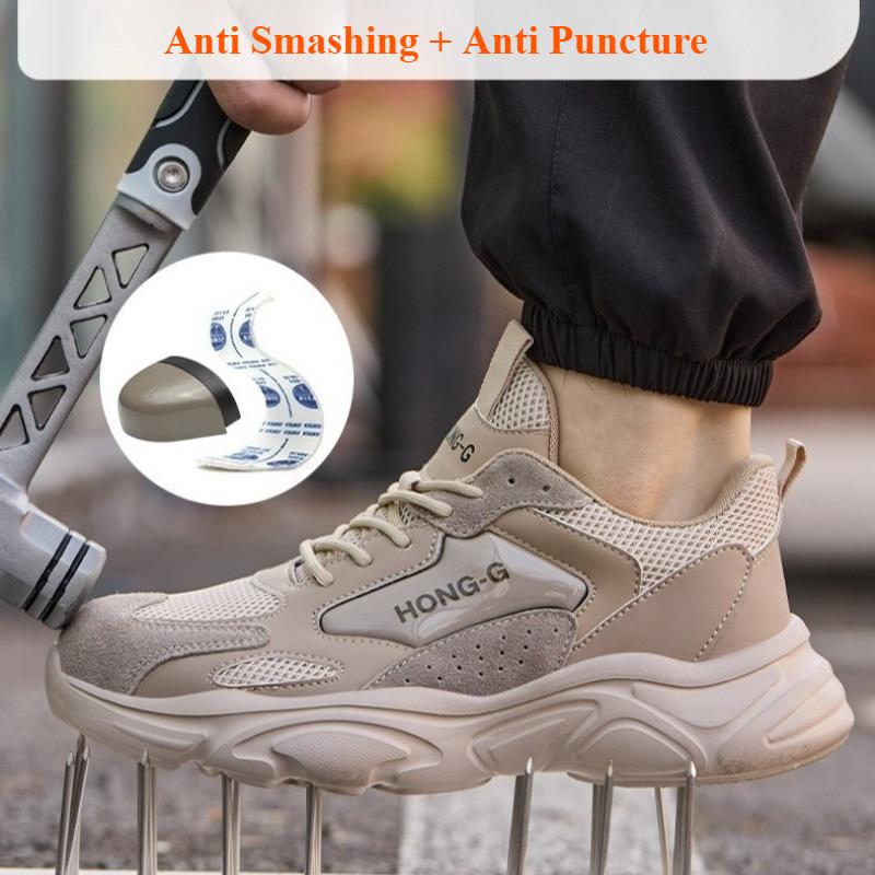 industrial construction steel toe shoes for men women lightweight comfortable safety shoes anti puncture iron toe wok sneakers
