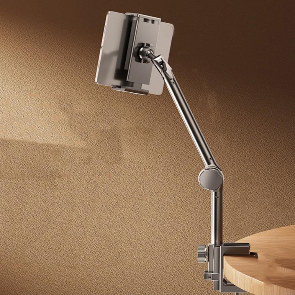 Carbon Steel Phone Tablet Holder 360° Rotating Mobile Tablet Mounting Stand Pad Tablet Bracket Bed