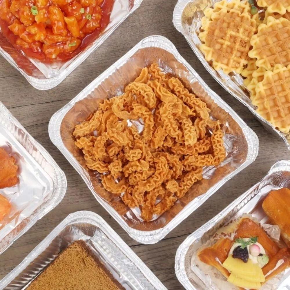 30 шт. многоразовых одноразовых противней из фольги с антипригарным покрытием, квадратные формы для выпечки, пригодные для вторичной переработки, сковороды из фольги для аэрогриля