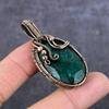 Emerald Natural Gemstone Handmade Copper Wire Wrap Jewelry Pendant 2.17" B3D46