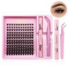 144pcs DIY Lash Extension Kit 8-16mm Individual Lashes Kit Trendy Lash Clusters  for Self-Use