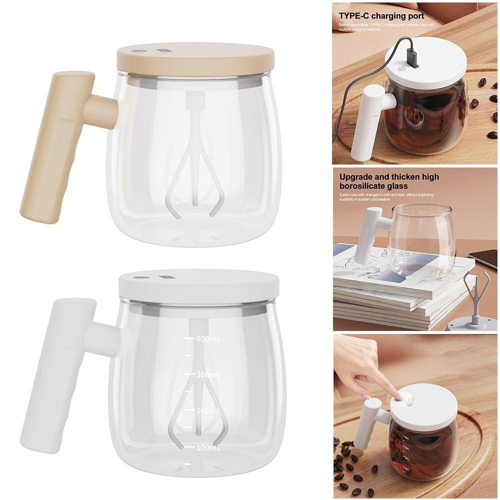 Self Stirring Mug Rechargeable Electric Mixing Cup Durable Glass Cup