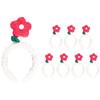 Party Show Mink Flower Party Headband, Rose, 8 Pieces