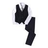 Мальчики Формальный Детский Костюм Мальчики Белый Вход в Детский Сад Вход в Школу Выпускной Темно-синий 80 [Юаньлу] Костюм, Детская Одежда, Комплект, Костюм, Комплект из 4 предметов,