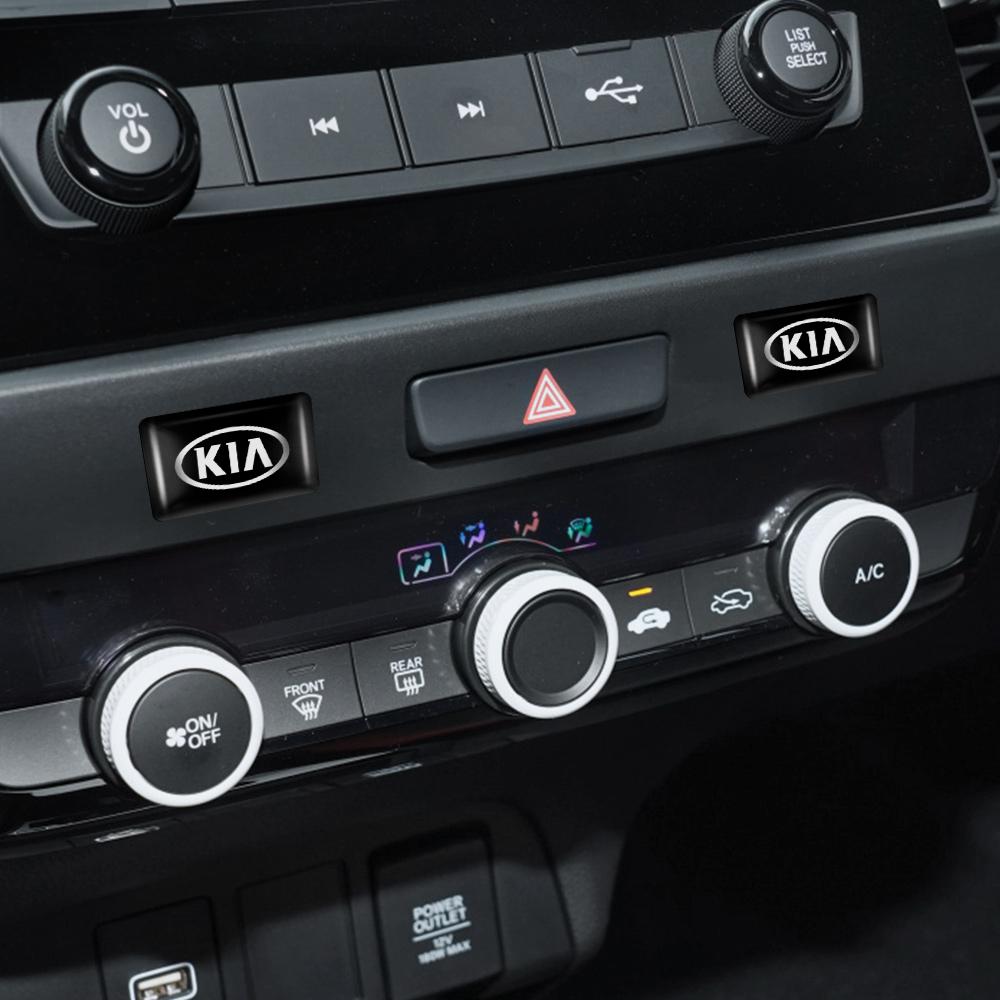 XIOU7 10Pcs 3D Epoxy Car Window Lift Button Steering Wheel Sticker For Kia Picanto Sportage Sonet Cerato Soul Sorento KN Ceed Carnival