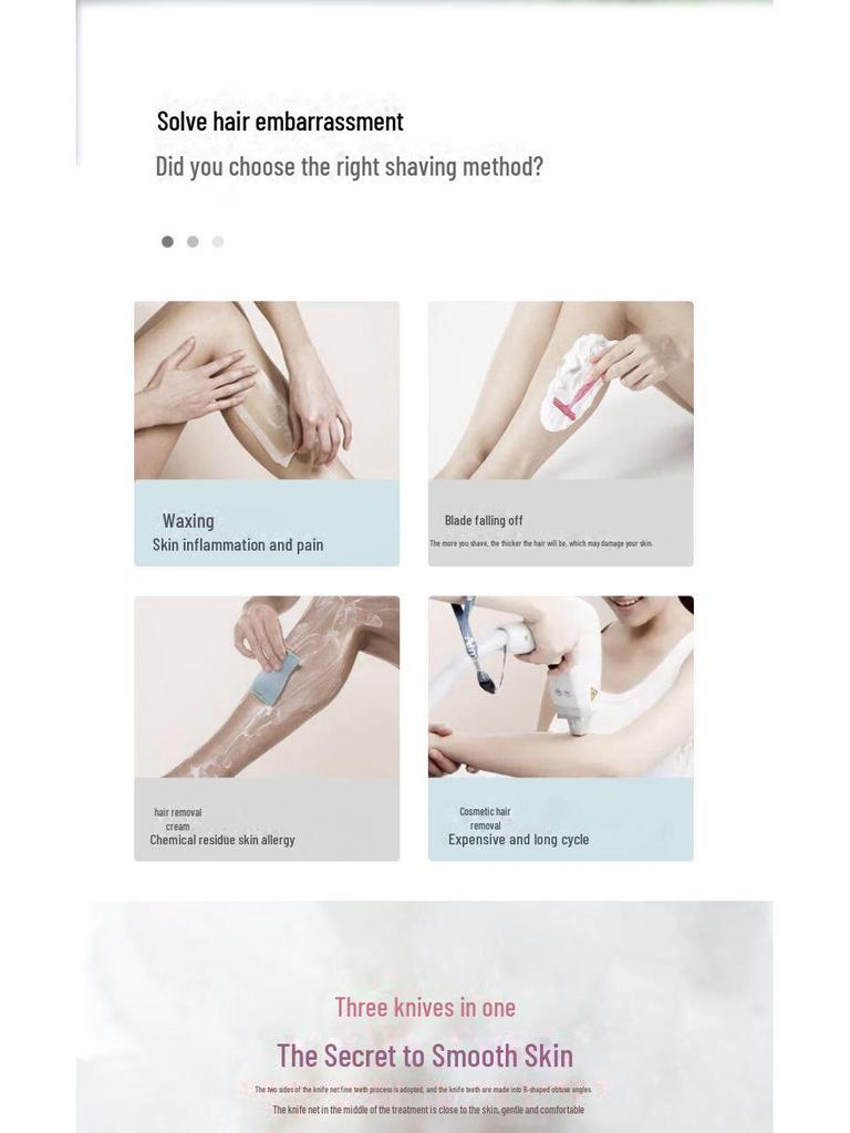 Женская портативная электробритва для влажного/сухого бритья — идеально подходит для удаления волос в области подмышек и груди