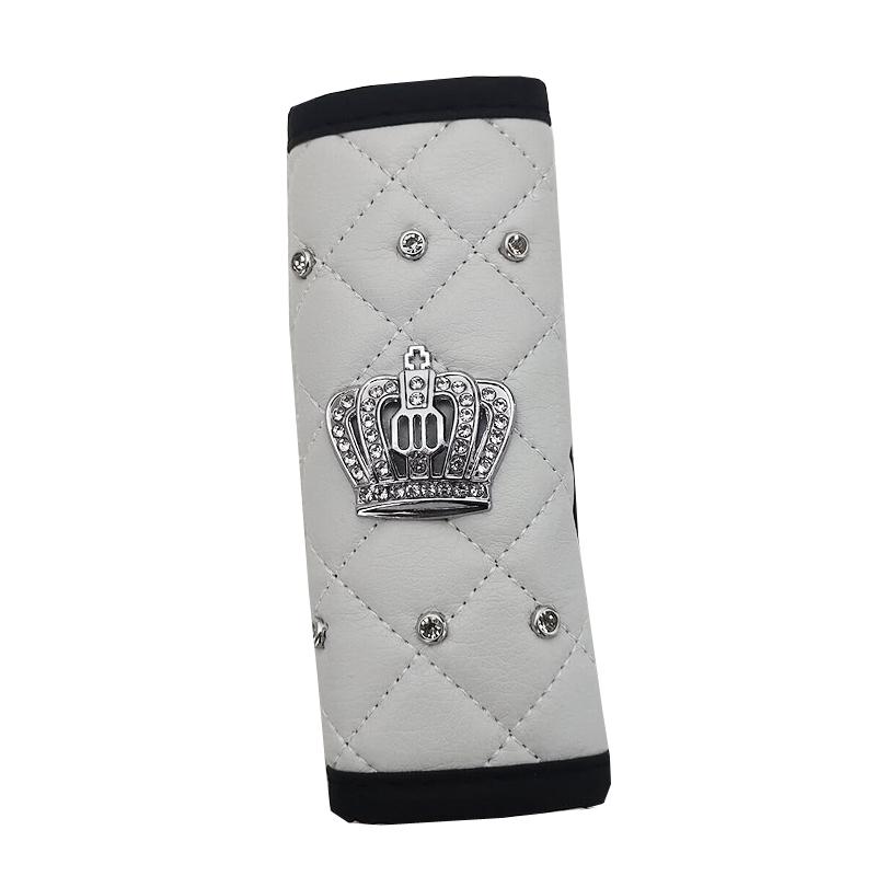 Модная Алмазная Корона с кристаллами, накладка на ремень безопасности автомобиля, стразы, кожаный чехол для рычага переключения передач, комплект ручного тормоза, аксессуары для салона автомобиля
