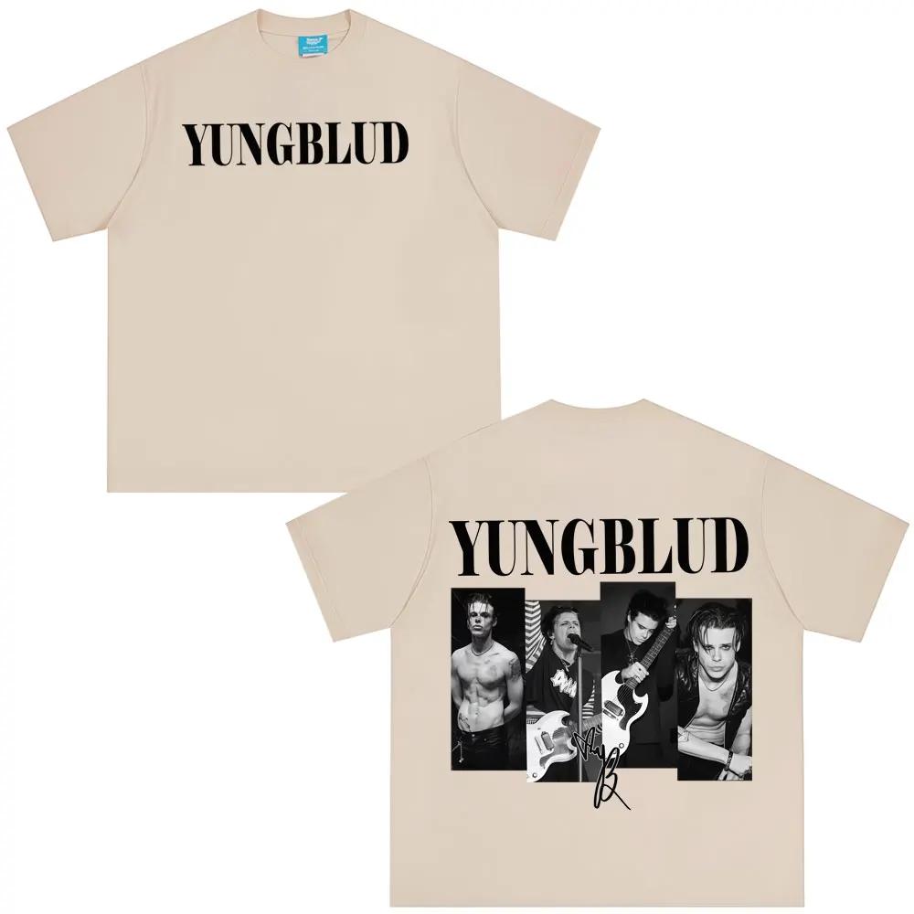Рэпер Yungblud Тур IDOLS 2026 Футболки Мужские Женские Мода Винтажная Футболка Летние Большие Футболки с Коротким Рукавом Подарки для Фанатов