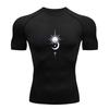 Men's Compression Athletic T-Shirt, Sun Moon Star Pattern Qu