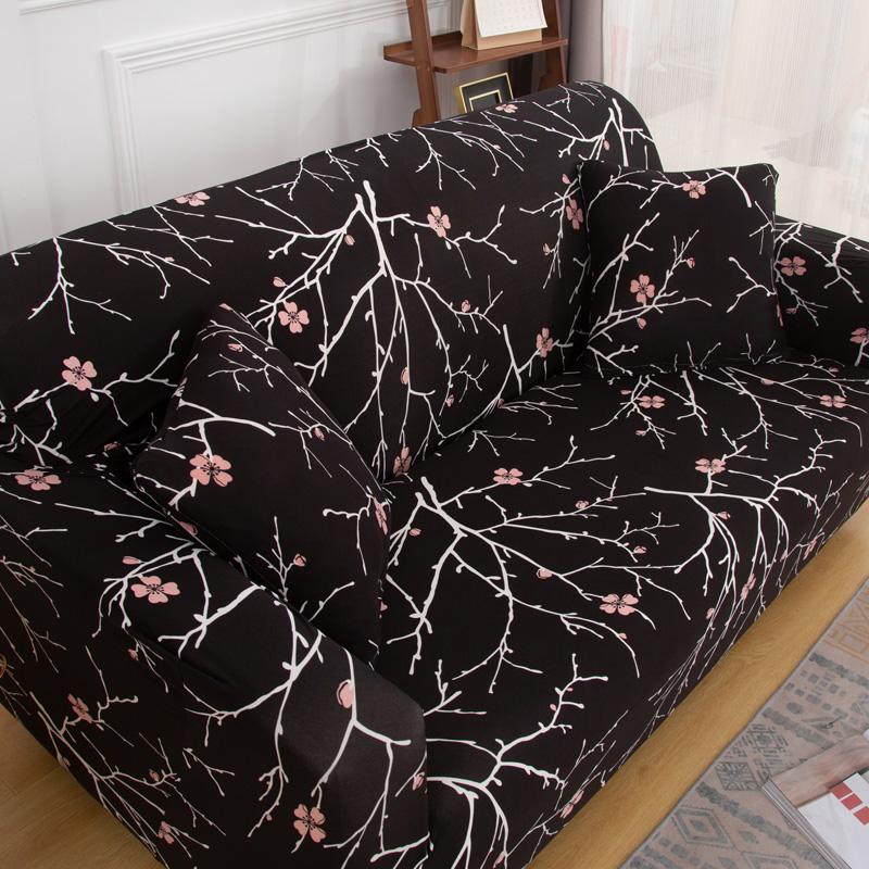 Эластичный чехол для дивана с принтом для гостиной, L-образный комбинированный чехол для дивана-шезлонга, домашний декор, съемные сиденья 1/2/3/4