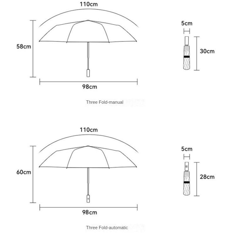 Ink Painting Umbrella Wind-Resistant Automatic Rain Or Shine Dual-Use Umbrella Sun Protection Sun Umbrella UV Protection Vinyl Sun Umbrella