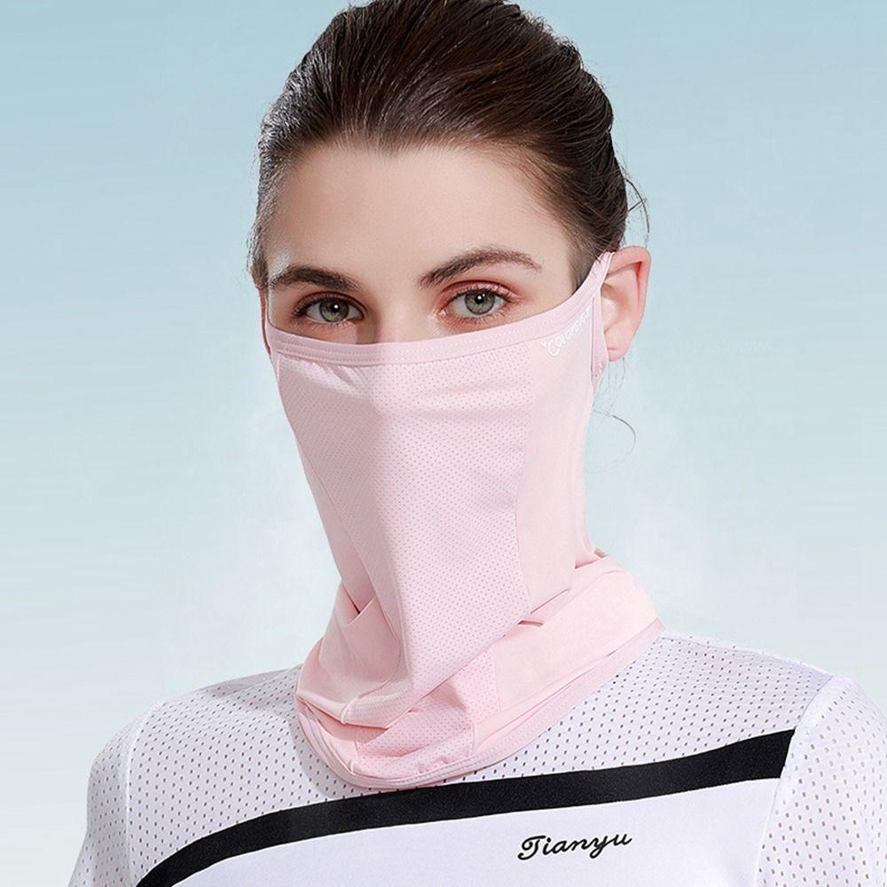 Golf Solid Color Fishing Outdoor Sunscreen Face Scarf Ice Silk Mask Neck Wrap Cover Face Cover