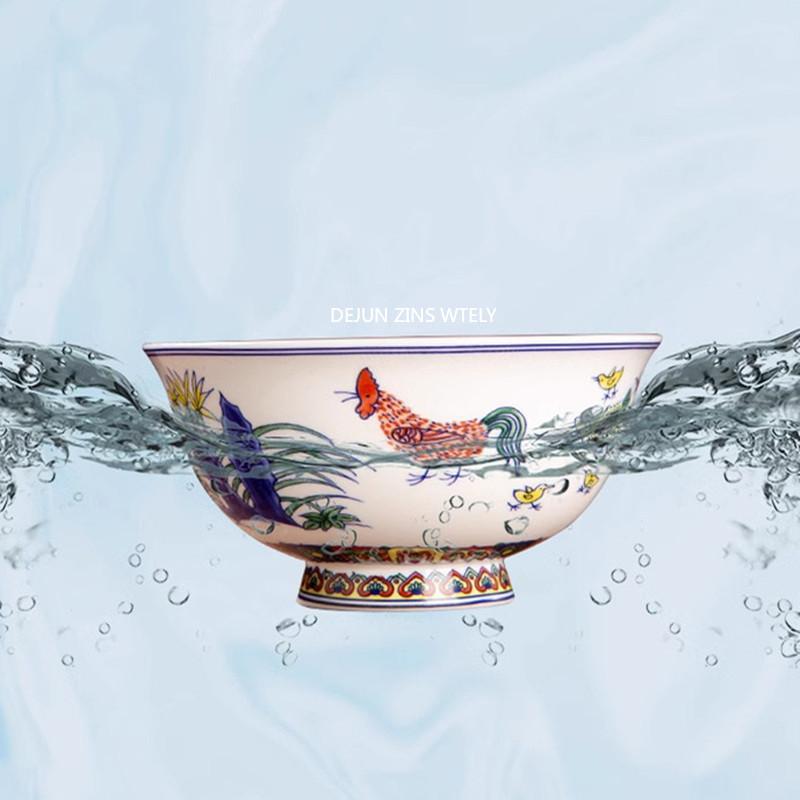 1 шт. Керамическая посуда Jingdezhen Антикварный стиль Термостойкий костяной фарфор Миска для рамена Высококачественная бытовая миска для йогурта и салата