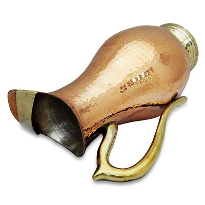 Prisha India Craft Copper Royal Mughal кувшин для воды кувшин для питья медный кованый кувшин для аюрведического исцеления емкостью 2 л